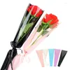 Gift Wrap 50Pcs Single Rose Sleeves Flower Wrapping Bag Bouquet Packaging Bags Clear Cellophane Floral Wrappers For Valentine's Day