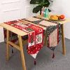 椅子は、家庭用テーブルランナーのクリスマスデコレーションニットプレースマットワインボトルカバーバックホリデーフェスティバルの装飾