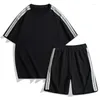 Running sets Summer Men's Sportswear Sportswear respirável manga curta shorts shorts casuais vestem de camiseta de camiseta de basquete