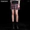 Rokken punk rave rave dames speelse geruite splicing rok metalen ring singbing decoratief mode persoonlijkheid meisje mini