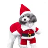 Ropa de perro navideña santa tema mascota disfraz de vestuario divertido accesorios para fiestas de cosplay t5ef