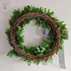 Decoratieve bloemen hoogwaardige krans realistisch groen blad met bowknot lint voor huisvakantie decoratie faux slinger voordeur