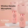 Microphones Karaokes sans fil microphone 6 effets sonores chantant le micro micro-mixeur Typec Bluetooth Compatible 5.0 Cadeaux pour les enfants