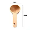 Te Scoops Creative Walnut Beech Wood Manual Spoon Mätning 15 ml