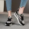 Sapatos casuais Ladies Lace Up Up Flor Florda respirável Mish de fundo grossa feminino Running Sport Platform Sneaker calçados
