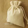 Other 50pcs Canvas Drawstring Bag Jewelry Packaging Cotton Pouch Cosmetic Gift Wedding Party Shoe Reusable Sachet Custom Print