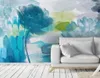 Wallpapers Blue Flower Oil Painting Wall Mural Wallpaper European Floral Fresco For Living Room Bedroom Decor Po Paper 3D