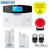 Kits iOS Android App Control Wireless Wire Home Security GSM Alarm System Tvåvägs Intercom SMS Meddelande för avstängning