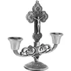 Candels Igreja Candlestick Stand Taper Cross Tea Light Ligo de zinco Shabat Style European