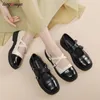 Casual Shoes Loafers Woman Flats Mary Janes Platform Lolita Girl Beige Leathr Retro Zapatos Mujer Plus Size 43