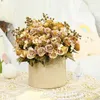 Fiori decorativi rose artificiali bouquet interno e decorazione esterna simulazione di seta finta paris rosa fiore nuziale fiore