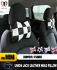 Подушка Auto Neck Pillow Union Jack Затылочная кожаная подголовника Мягкая подушка для Mini Cooper F60 R60 F55 F56 F54 Countryman Clubman7711229