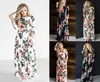 Fashion Summer Europe and America New Women fulllength Party dresses roundneck long sleeve long foral dress top quality8539991