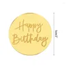 Party Supplies 10st Happy Birthday Cupcake Toppers Gold Acrylic Circle Dessert Cake Diy Decorations Insert Card Kids