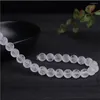 Perles de quartz clean naturelles en vrac mantra mantra sculpté 8 mm-16 mm givré rond 15 pouces BJ11