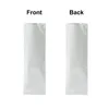 収納バッグ200pcs光沢のある白い個々のパウダーアルミニウムパッケージ砂糖オープントップヒートシール可能な真空インスタントコーヒーマイラーバッグ