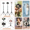 Monopods 33cm de 13 polegadas RGB Ring Light com lâmpada de lâmpada de led de tripé Flash Flash Photography Lights RingLight para Tiktok YouTube Streaming Live