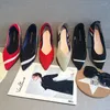 Casual Shoes Women 2024 Black White Pointed Toe Flat bekväm grunt gravida damer loafers sapato