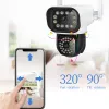 Камеры HD 3MP Duallens Ptz Wi -Fi Camera Outdoor Auto Tracking CCTV Home Security IP -камера видео наклона наклона купола камера ICAM365 приложение