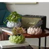 Storage Bottles Ceramics Lotus Tank Bowl Succulent Flower Pot Remote Control Key Groceries Organize Box Decorative