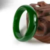 Bracelets authentique Natural Green Jade Bangle Bracelet Bracelet Fashion Charm Bijoux Accessoires Amulettes à la main Cadeaux pour femmes hommes