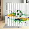 Shower Curtains Football Sports Design Curtain Polyester Fabric Waterproof Boys Home Decor Screens With Hooks Cartoons Bathroom