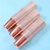 Disposable Cups Straws 9oz Cup Rose Gold Foil Paper 100 Packs Party Wedding Birthday Drinking Tableware Supplies