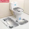 Rideaux de douche monde de neige de glace pour décoration de salle de bain neige joyeux Noël tapis de bain tapis de couvercle de toilette