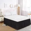 Bed Skirt 1PC White BedSkirt Elastic Band Wrap Around Home El BedCover Without Surface Couvre Lit Protector