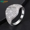 Dropshipping anillos fina smycken 925 sterling silver vvs moissanite diamant kluster par bröllop ring för kvinnor flickor