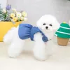 Dog Apparel Pet Bikini Panda Mimi Teddy Clothes Spring Summer Skirt Faux Denim Dress With Leash Buckle Ring