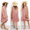 Mulheres vestido de verão gestante mulher polka ponto chiffon mangas praia mini casual solto colete vestidos maternidade 240326