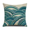 Pillow Home Ocean Wave Cover Decorations For Ornament Happy Year Christmas Decor 2024