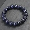 Charm Bracelets Genuine Natural Blue Sandstone Stone Bracelet Unisex 6/8/10/12mm Smooth Beaded Braclet Couple Braslet Valentine Day Gift