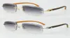 Metall Vintage Randless Wood Black Mix Orange Sonnenbrille Männer Frauen mit C Decoration Draht Rahmen Unisex Luxus Eyewear für Sommer Out4396512