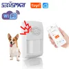 Detector Tuya WiFi PIR Infrared Detector Smart Home Human Motion Sensor 25kg Pet Immune Security Protection Alarm APP Remote Control