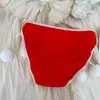 Noel sevimli kız brifing kadınlar havlu bowknot pamuk külot yıl öğrenci üçgen pantolon 240402