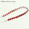 Bangles Bridal Red Garnet White Zircon criou jóias de jóias Sier Link Chain Bracelet 21cm for Women Free Gift Box