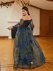 Plus Size Dresses Missord Elegant Tie Dye Evening Women Off Shoulder Long Sleeve Loose A-Line Party Dressing Large Prom Clown