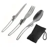 Forks Long kookgerei rugzak spork vork roestvrijstalen vouw mesgerei lepel set combo picnic camp bestek serveerwerk flatware