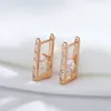 Orecchini penzolanti Kinel 585 Rose Gold Color for Women Girl Fashion Geometric Natural Zircon Drop Earring Gioielli quotidiani di alta qualità