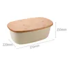 Dinnerware Sets 1pc Lunch Box Bento W/Wood Cutting Board Lid Container Portable Sandwich Bread 37 22 15/39.6 22.5 13.5cm Kitchen Tools