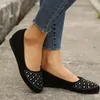 Casual Shoes 2024 Solid Color Rhinestone Decorated Women's Spring Light Flat Office Work Plus Size 43 Zapatos Mujer