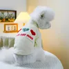 Köpek giyim 1pc evcil hayvan giyim kedi bahar ve sonbahar beyaz aşk dip gömlek ev takım elbise küçük orta boy köpekler için uygun