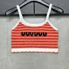 Striped Women Vest Tank Tops Skirt Luxury Designer Contrast Color Tanks Skirts Outfits Sexy Cropped Singlets Mini Dress