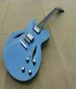 Shop personalizzato Dave Grohl DG 335 Metallic Blue Semi Hollow Body Jazz Electric Guitar Dual Diamond Foles Slip Diamond Inlay Grover 2698317