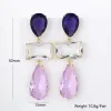 Ohrringe Bilincolor Fashion CZ Lila Drop Ohrring für Frauen Hochzeit Schmuck Geschenk