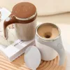 Magnetisk roterande mixer rostfritt stål Auto Stirring Cup Lazy Smart Mixer Coffee Milk Mixing Cup Mark Cup varmare flaska 240326