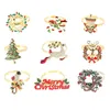 Decorazioni natalizie 9 pezzi anelli tovaglioli set decorazioni ad anello dell'albero del supporto metallico