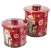 Bouteilles de rangement 2 pcs Tinplate Candy Jar Sugar Cookie de Noël avec contenants de couvercle boîtes en métal